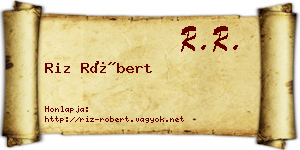 Riz Róbert névjegykártya